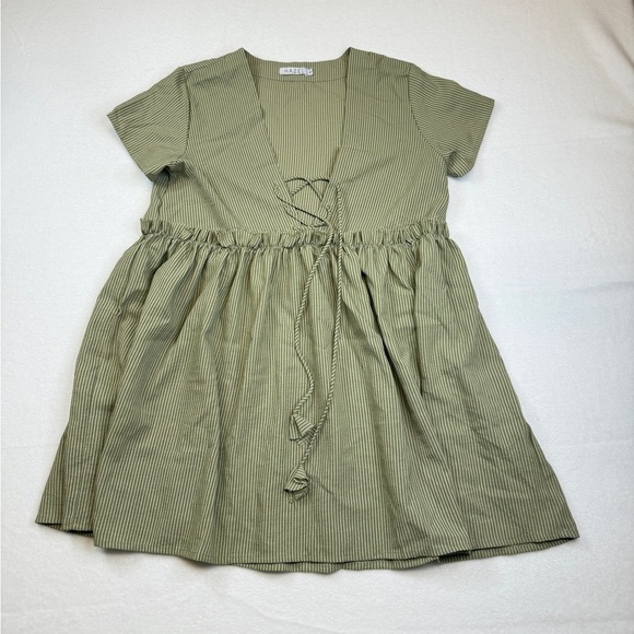 Hazel Olive Casual Dress with Tie Front - Picture 1 of 3